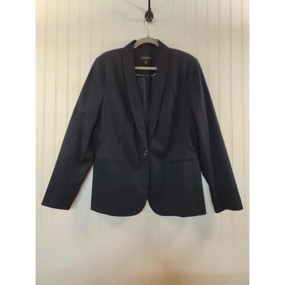 Talbots Women's Navy ‎ Blazer Jacket, Size 14 Business Career Nautical Classic
